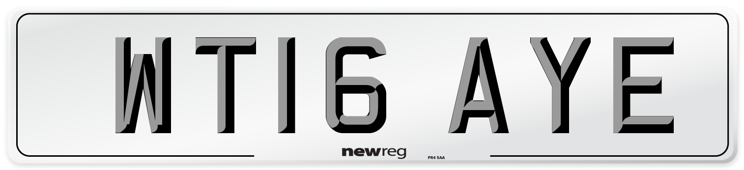 WT16 AYE Number Plate from New Reg